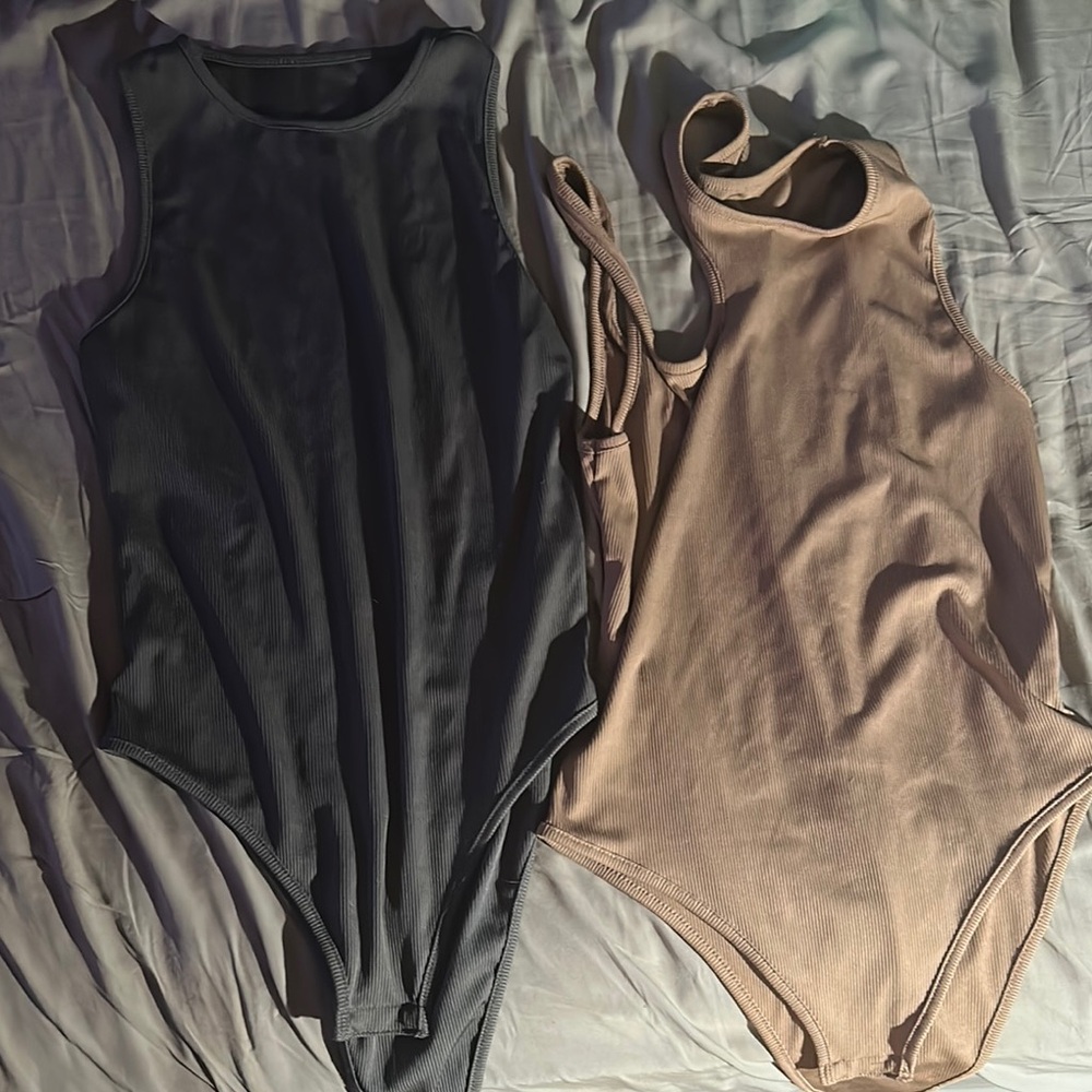 Womens Large One Piece Set in Gray and Tan